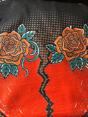 Pretty Roses Graphic Oversize Top- Black