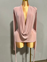 Drip Effect Drape Mini Dress- Rose Pink