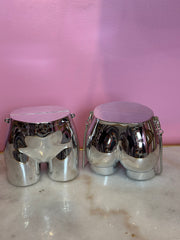 Half Body Metallic Bag- Silver