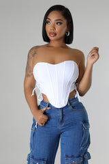 Short Talks Corset Top- White