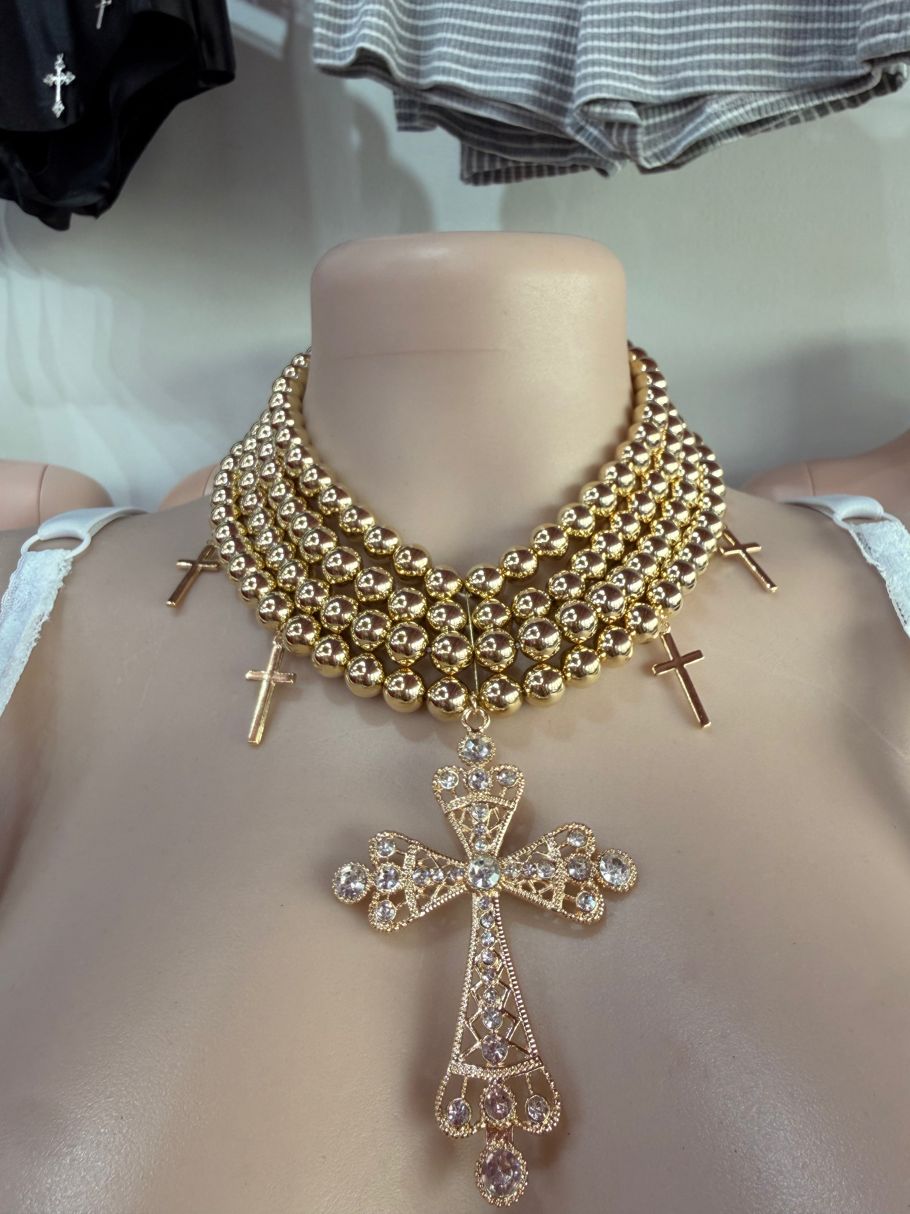 Crossed In Luxury Necklace- Gold