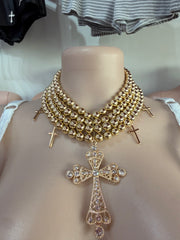 Crossed In Luxury Necklace- Gold