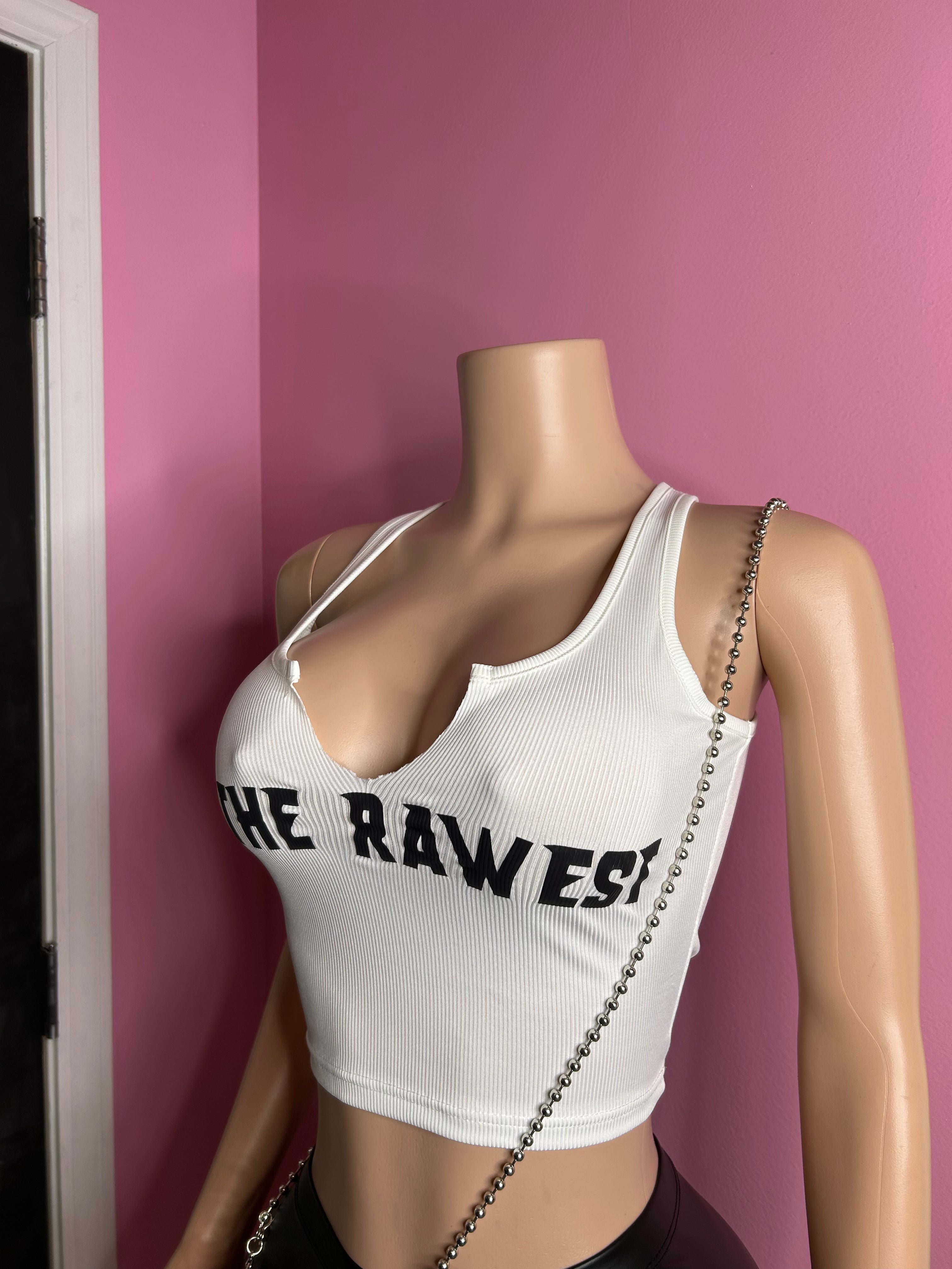 The Rawest Tank Graphic Top- White/Black