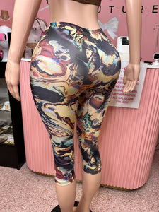 All At Once Capri Legging- Yellow Multi