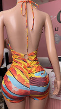 Island Tingz Backless Romper- Orange Multi