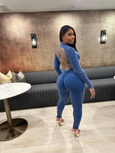 Washed Open Back Jumpsuit – Navy