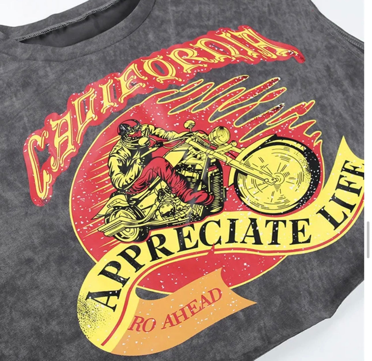 Appreciate Life Graphic Crop Top- Gray