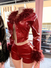 Rich Threat Croc Fur Two-Piece Short Set