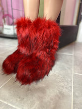 Wynter Fluffy Faux Fur Boots- Ruby Red