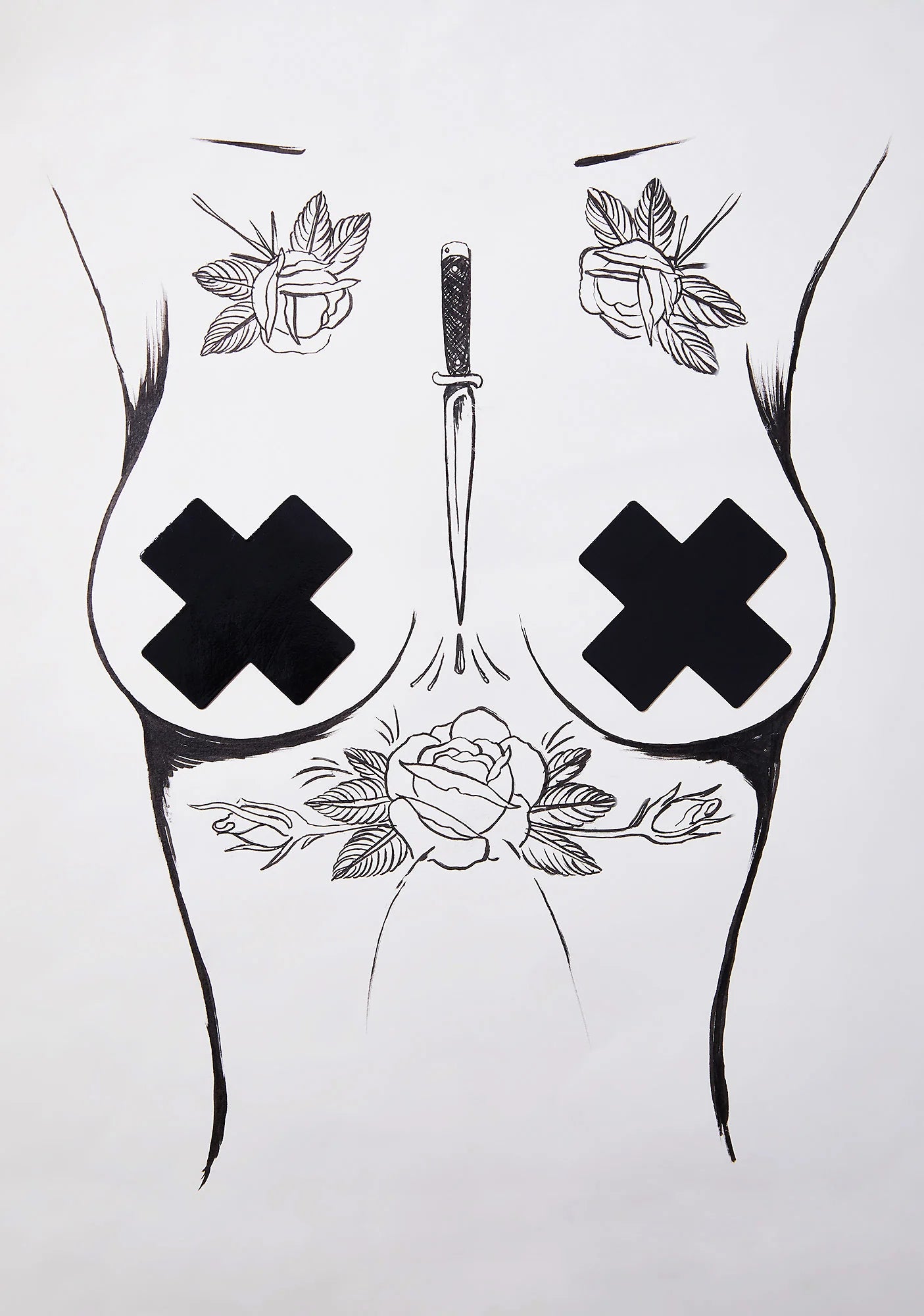 Cross Pasties- Black