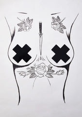 Cross Pasties- Black