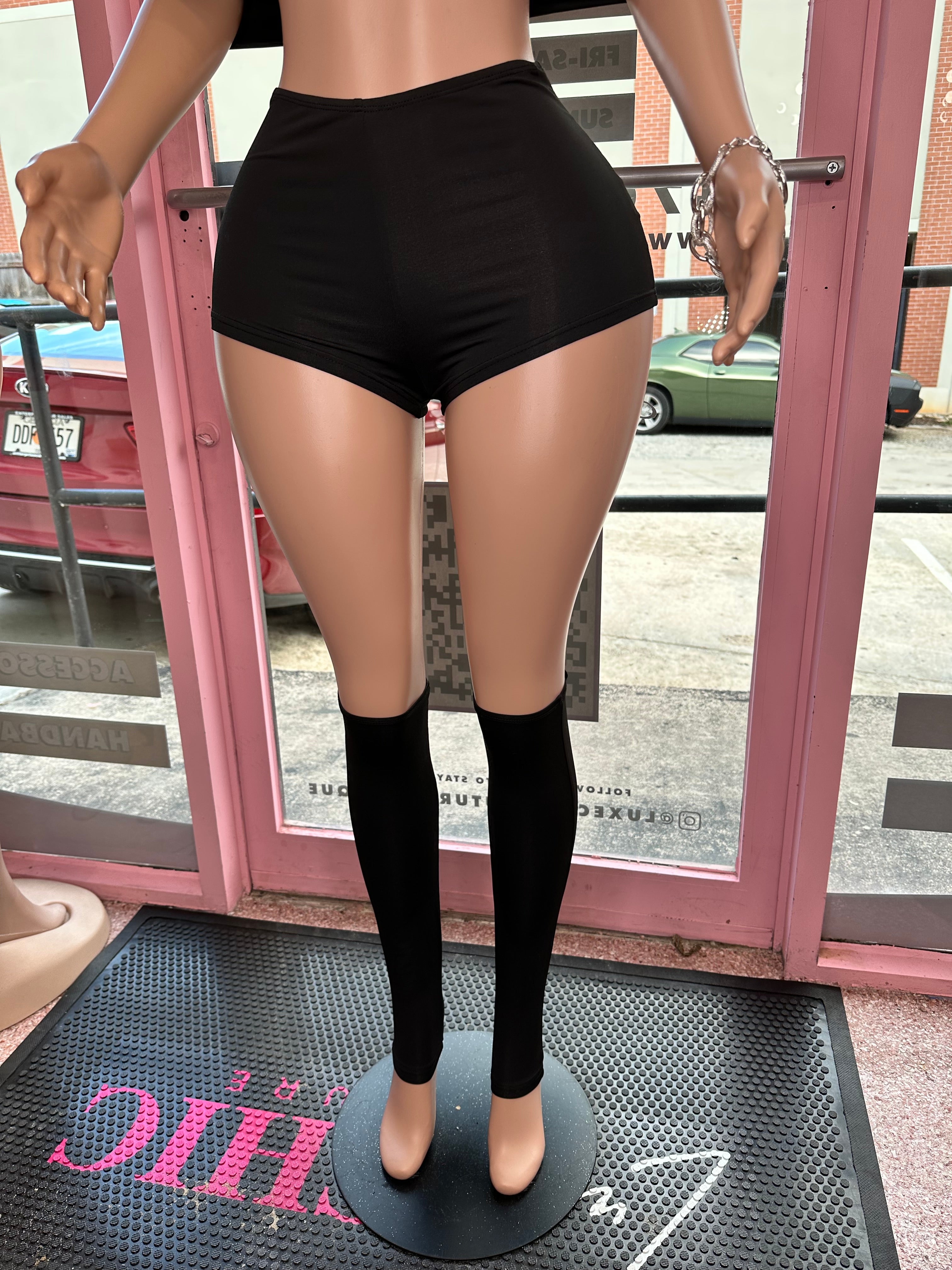 All Or Nothing Three Piece Short Set- Black