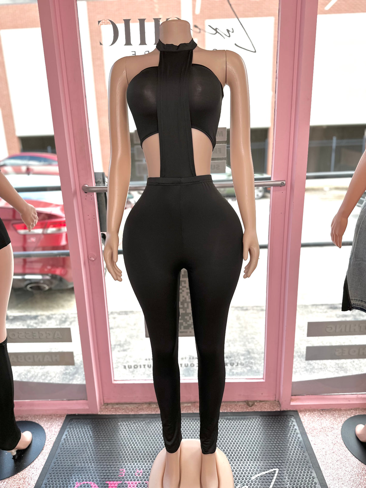 Lead The Way Two Piece Jumpsuit Set- Black