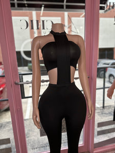 Lead The Way Two Piece Jumpsuit- Black