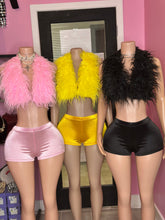 Ready to Party Faux Fur Halter Neck & Short Set- Various Colors