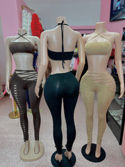 Up To No Good Lace Up Pant Set- Various Colors