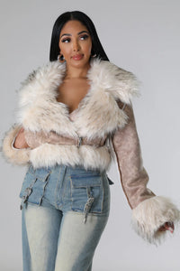 Wild Serenity Faux Fur Jacket- Ivory