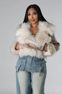 Wild Serenity Faux Fur Jacket- Ivory