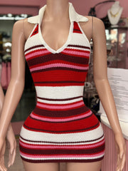 Always Happy Knitted Halter Dress- Various Color