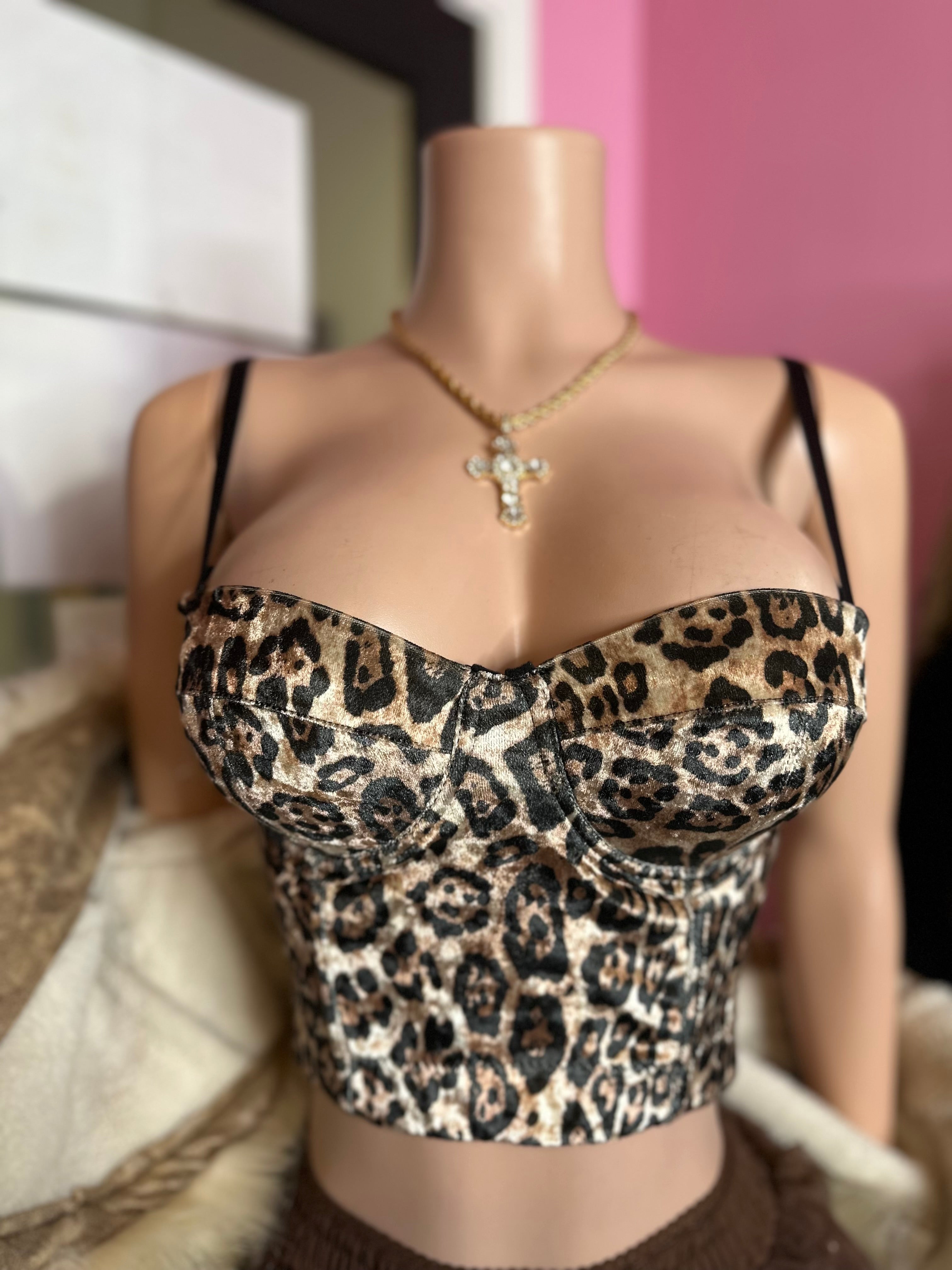 Safari Glam Leopard Print Bustier Top Only