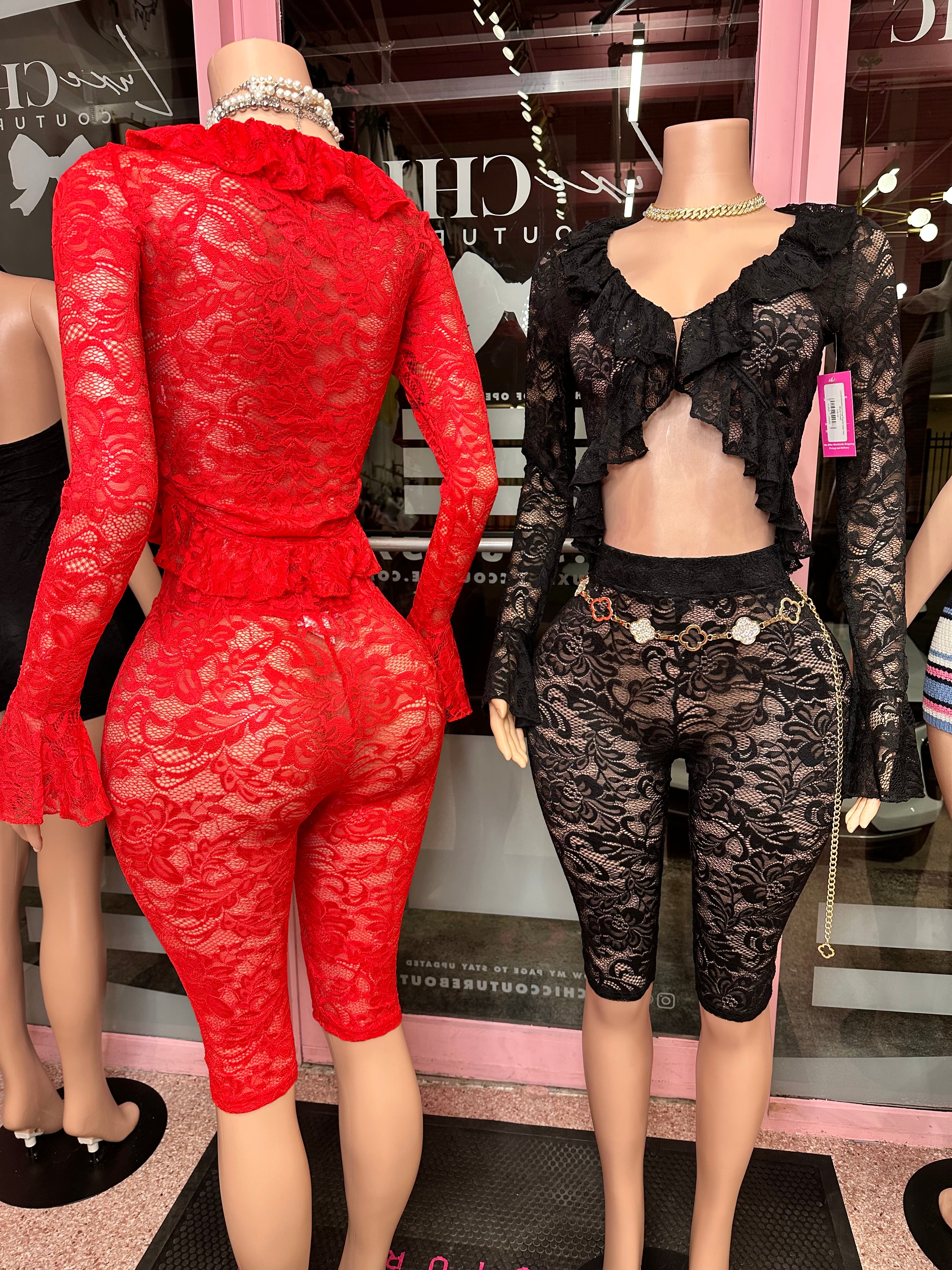 Laced Intentions Long Sleeve Capri Set- Various Colors