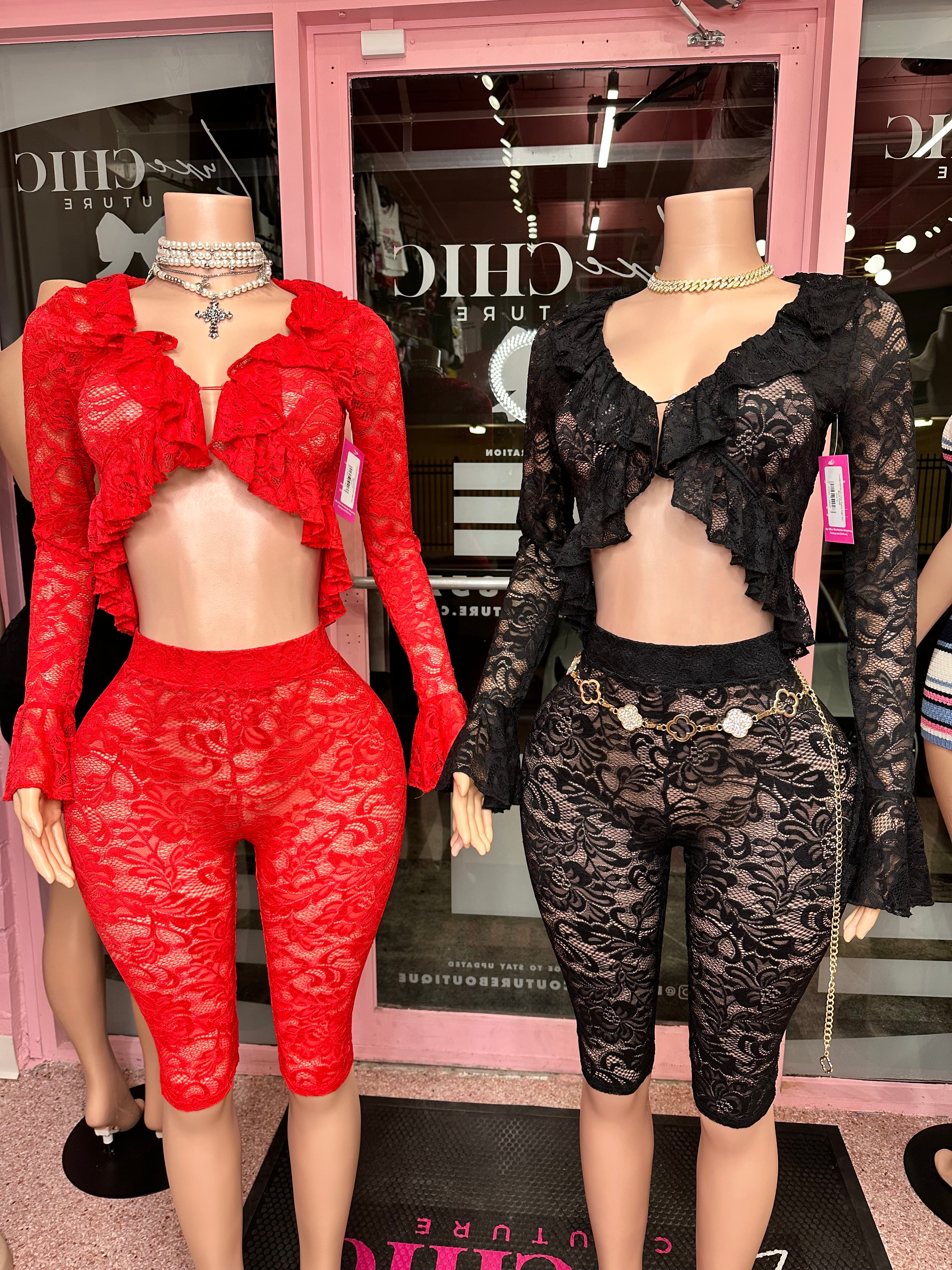 Laced Intentions Long Sleeve Capri Set- Various Colors