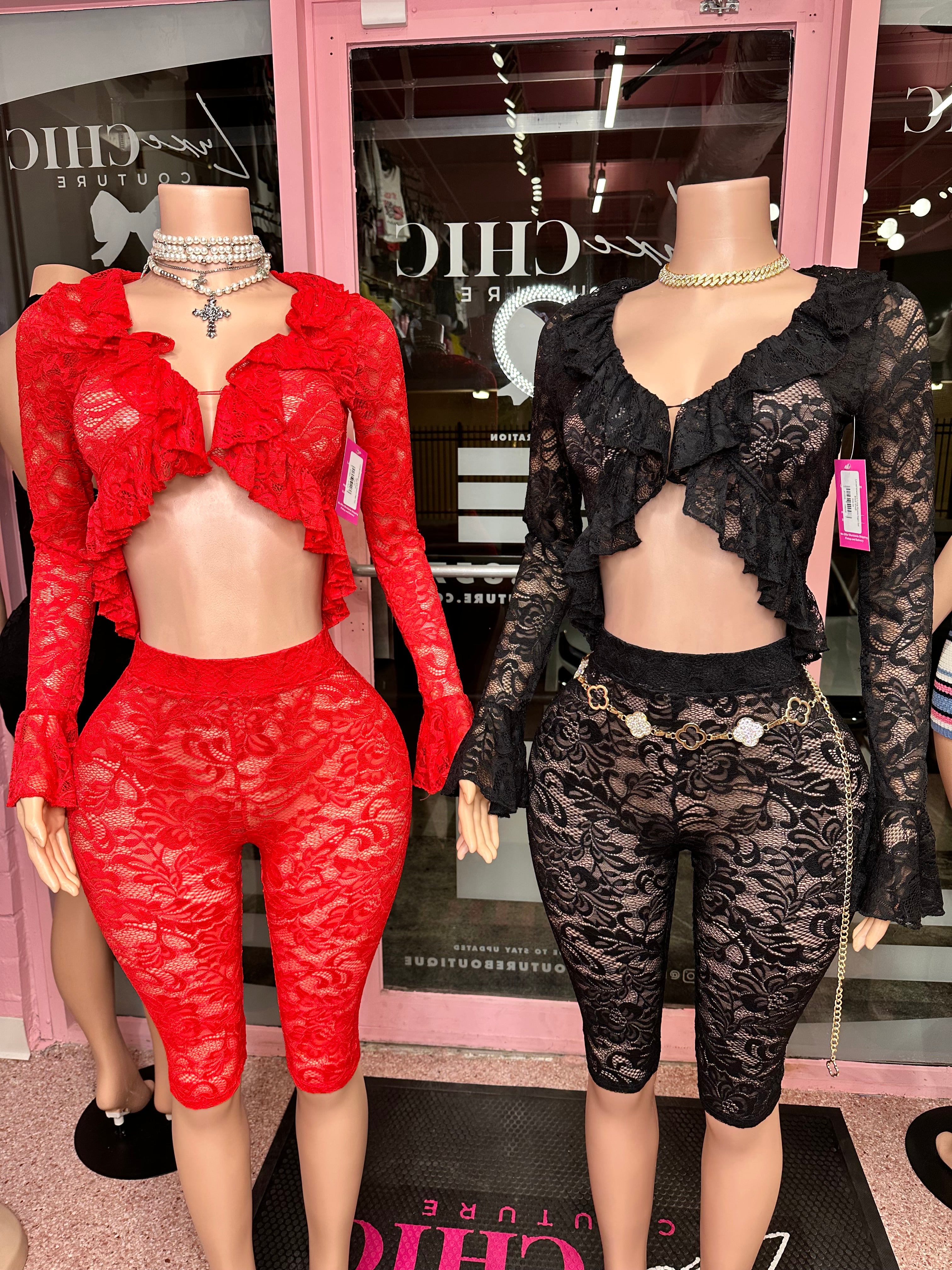 Laced Intentions Long Sleeve Capri Set- Various Colors