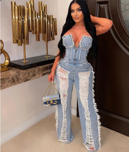 Hold You Down Denim Jumpsuit