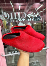 Fuzzy Slipper Slides- Red