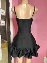 3D Rose Bandage Dress- Black