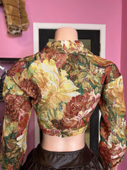 Vintage Floral Cropped Jacket