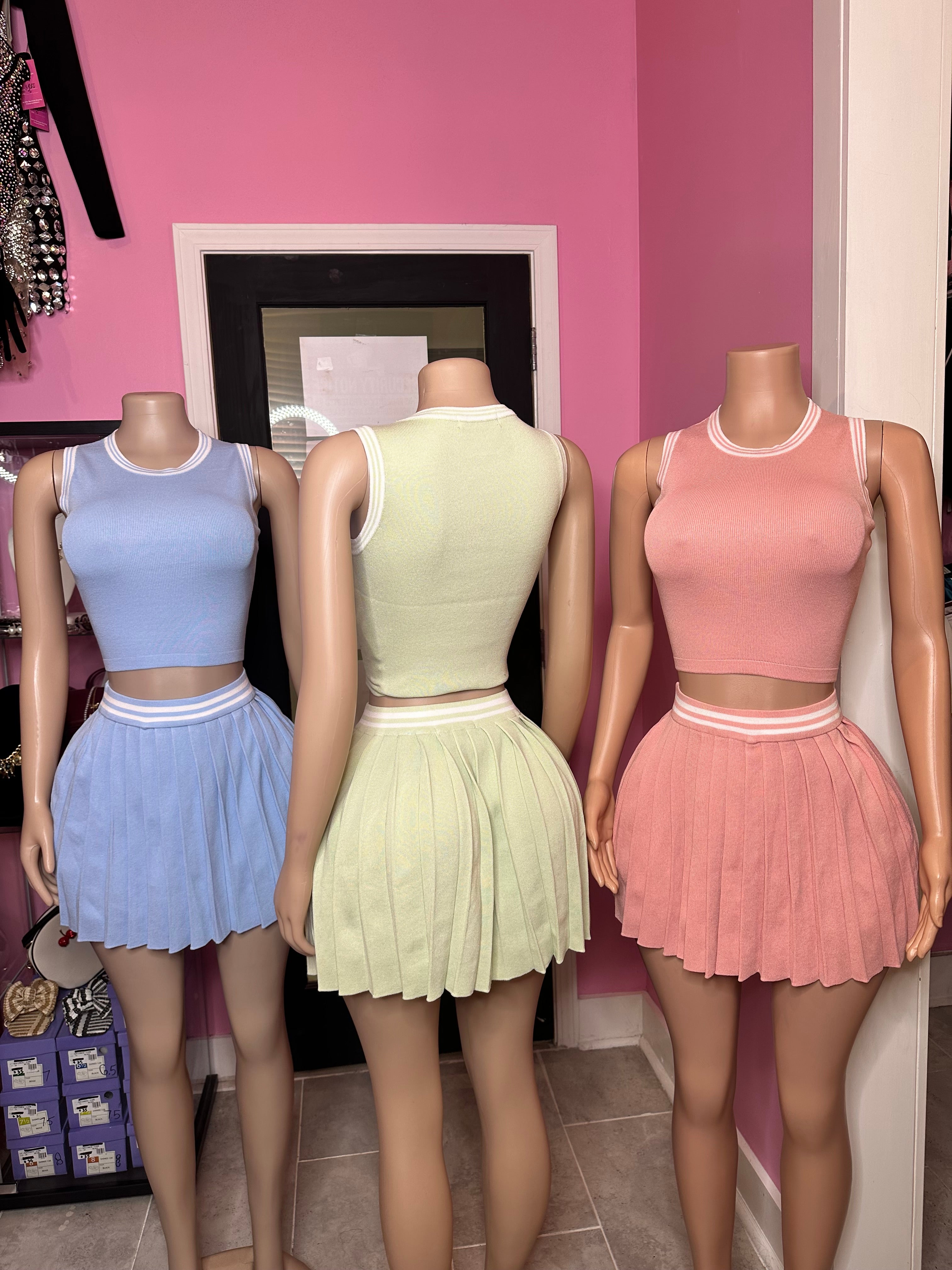 Tennis Court Ready Skirt Set- Various Colors