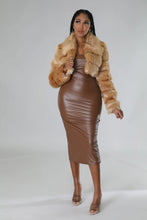 Furry Fantasy Crop Jacket-Taupe