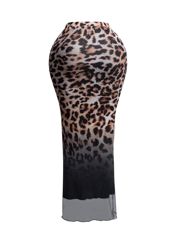 Feline Instincts Leopard Maxi Skirt- Animal Print