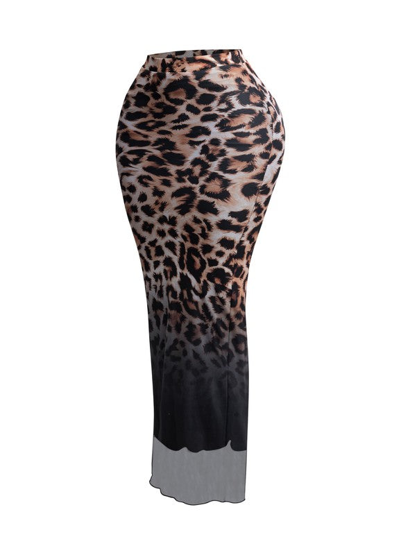 Feline Instincts Leopard Maxi Skirt- Animal Print