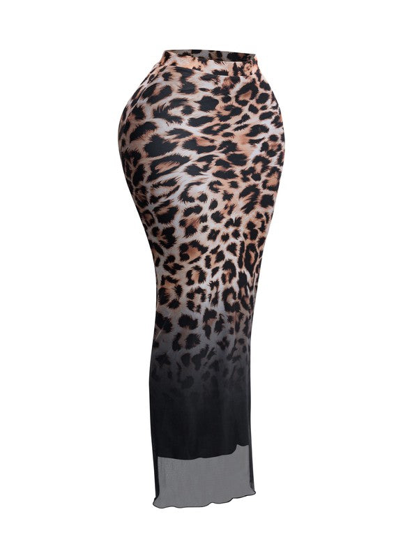 Feline Instincts Leopard Maxi Skirt- Animal Print