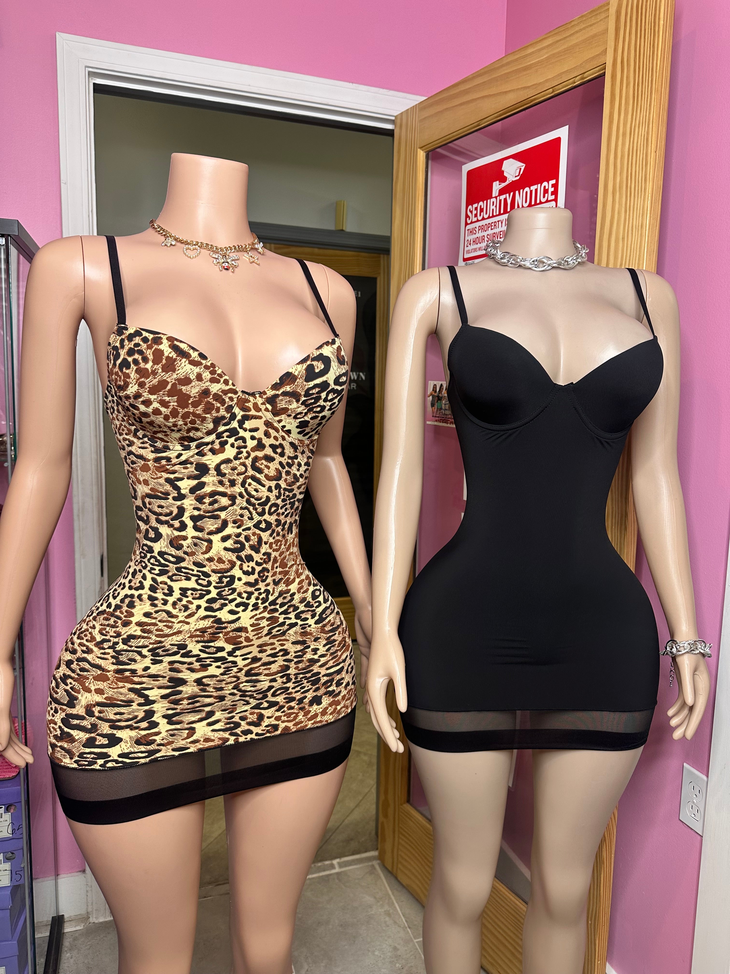 Snatched Up Dress - Leopard Print or Black