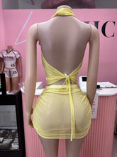 Let Me Find Out Mesh Halter Top & Skirt Set- Yellow