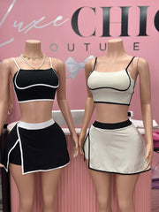 Playful Palette Outfit Skort Set- Cream
