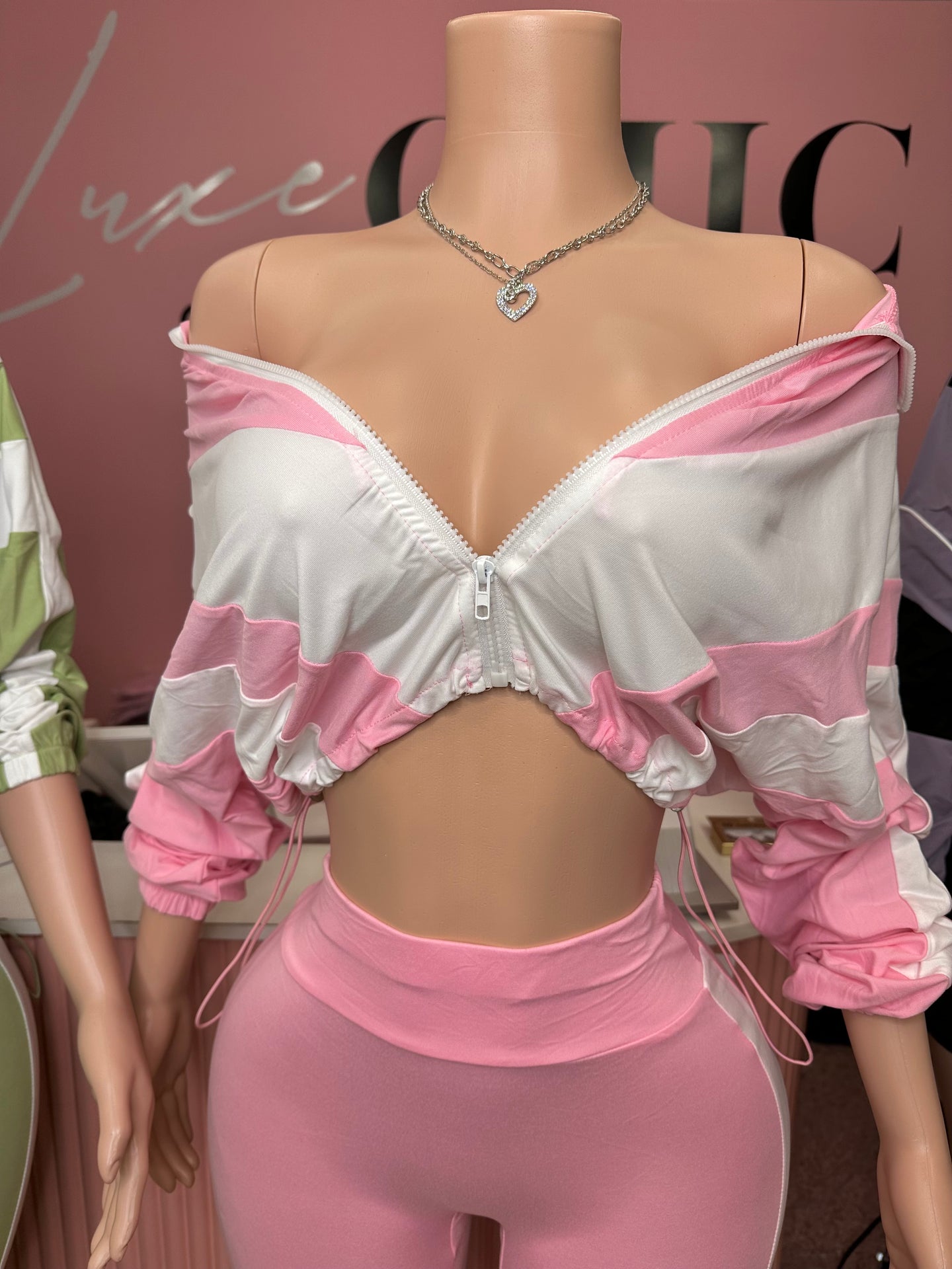 On A Chill Day Pant Set- Pink Or Green