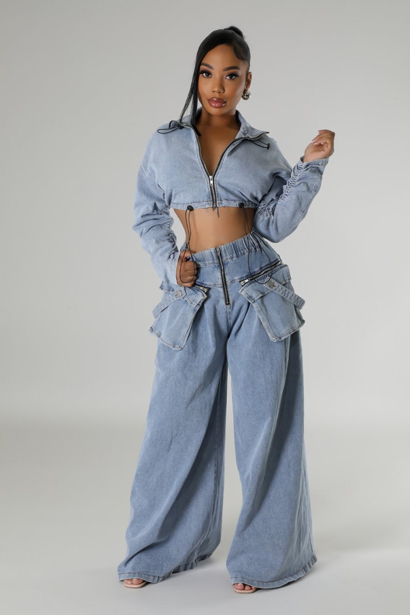 Just So Cool Denim Pant Set