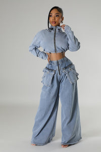 Just So Cool Denim Pant Set