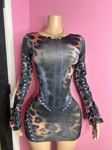 Exotic Essence Body-Con Dress- Animal Print