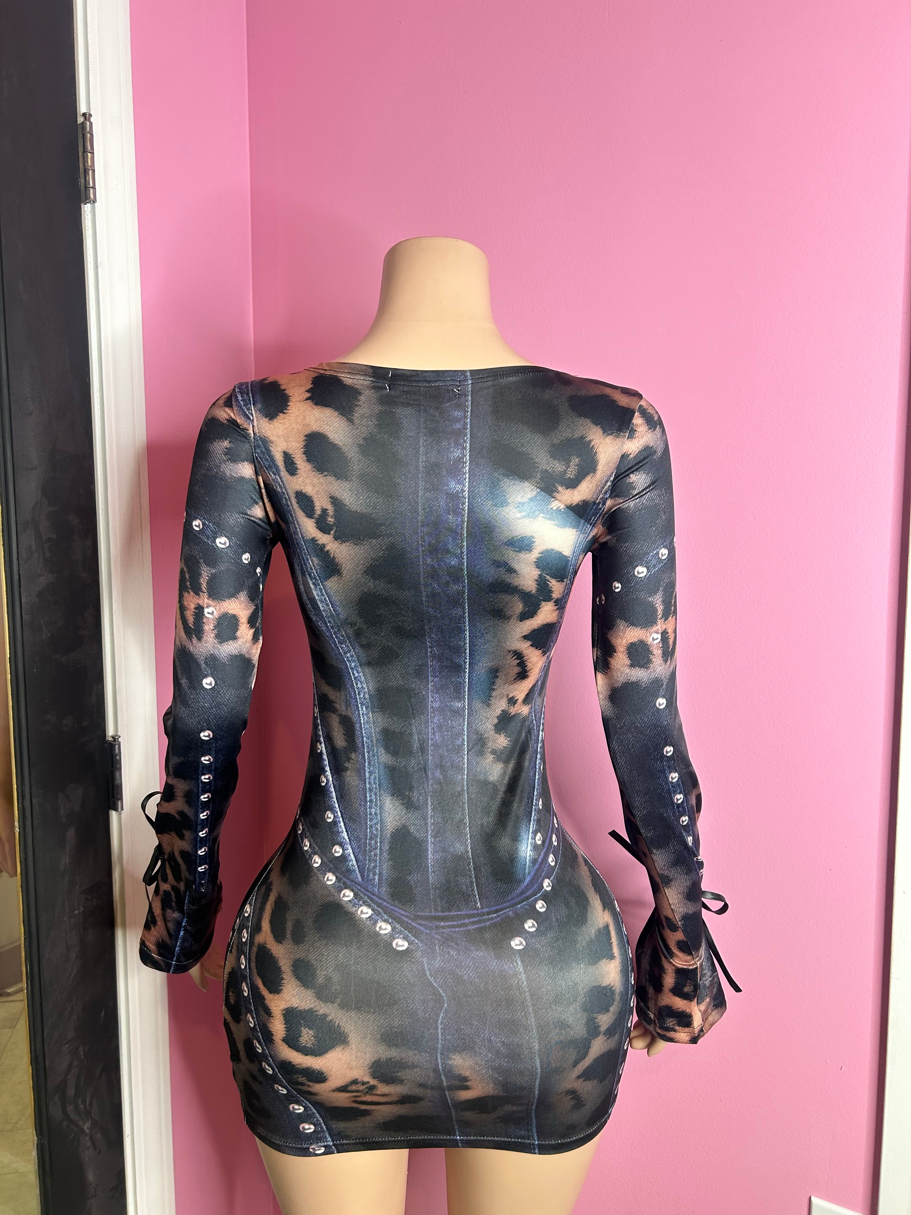 Exotic Essence Body-Con Dress- Animal Print