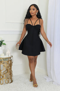 Casual Flirty Dress- Black