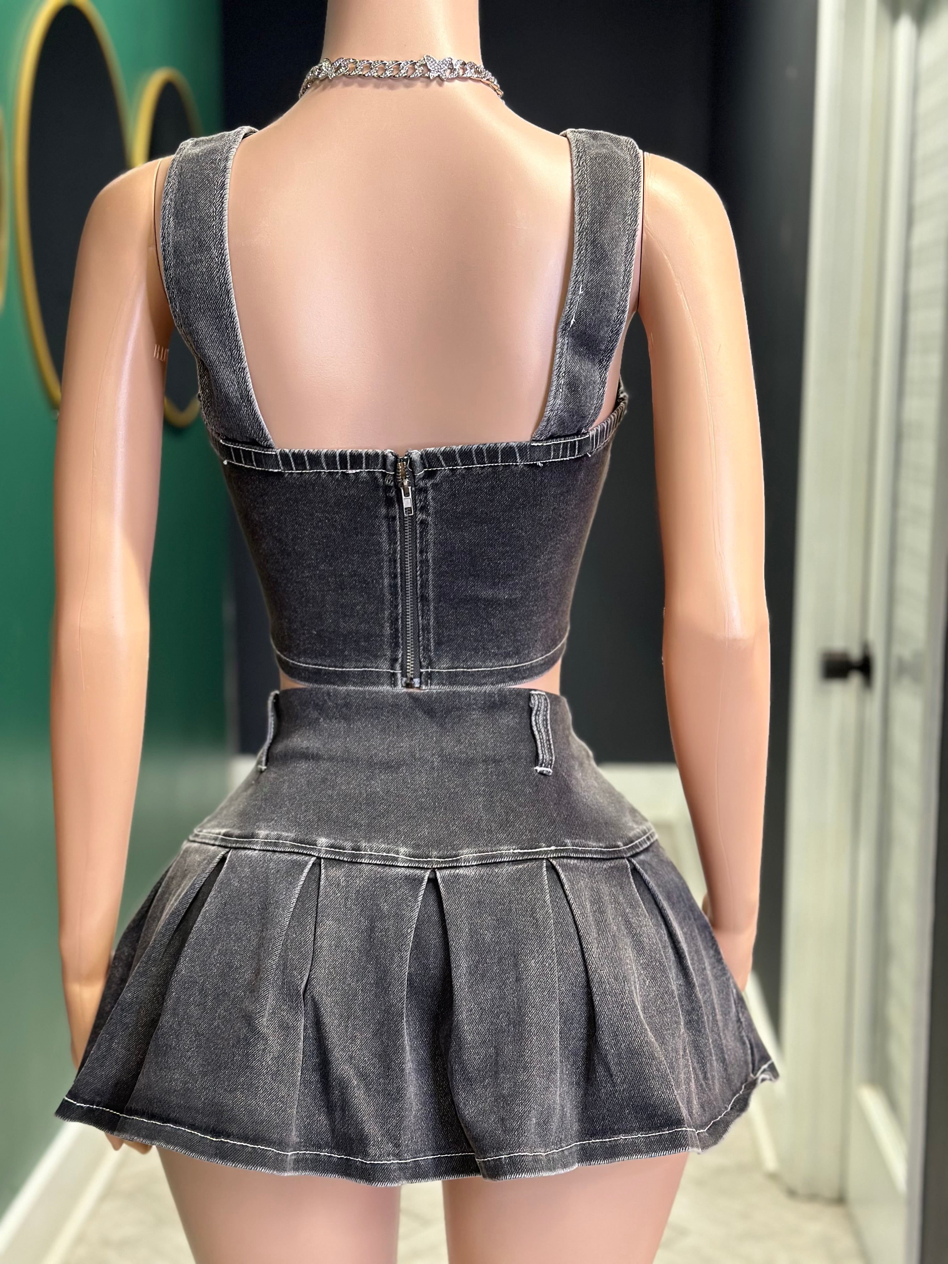 Point Blank Period Skort Set- Black