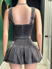 Point Blank Period Skort Set- Black
