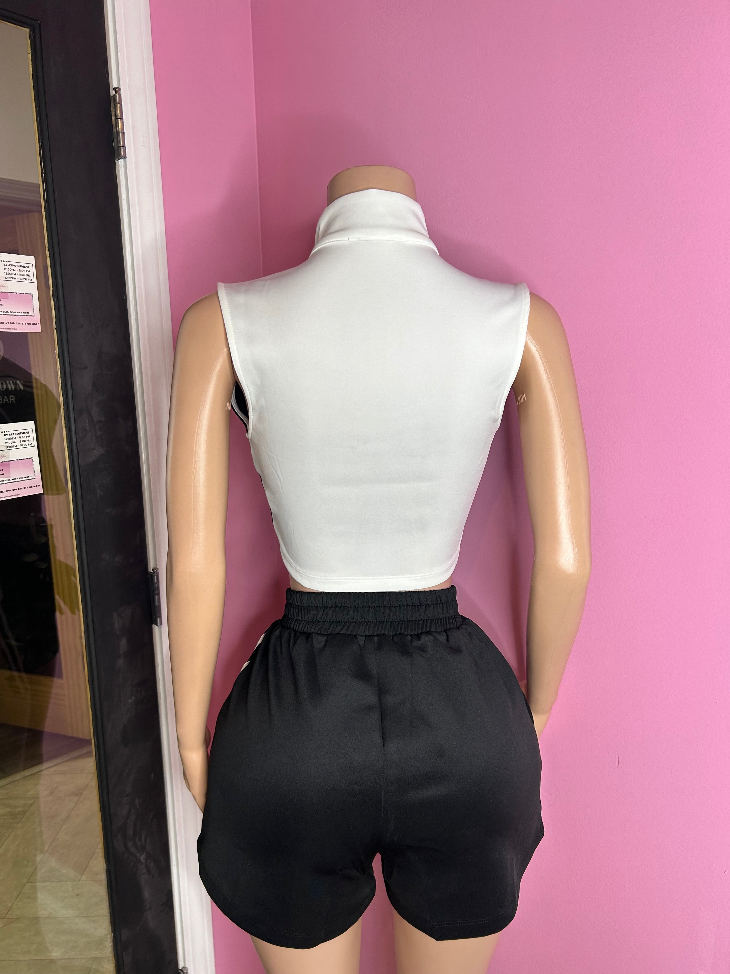 Scuba Mock Neck Zip Top & Shorts Set- Various Colors