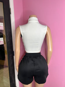 Scuba Mock Neck Zip Top & Shorts Set- Various Colors
