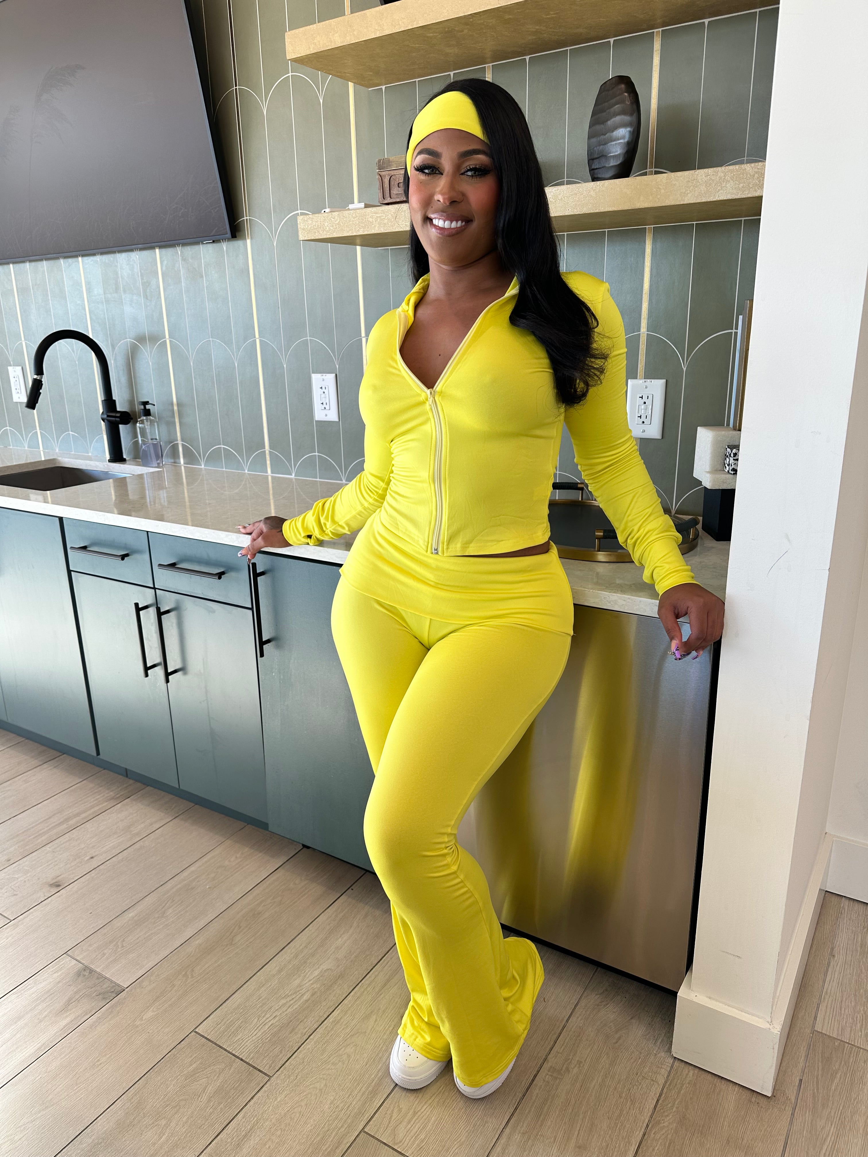 In Transit Set w/ Headband- Yellow
